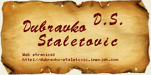 Dubravko Staletović vizit kartica